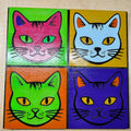4 cats Warhol style wall decor