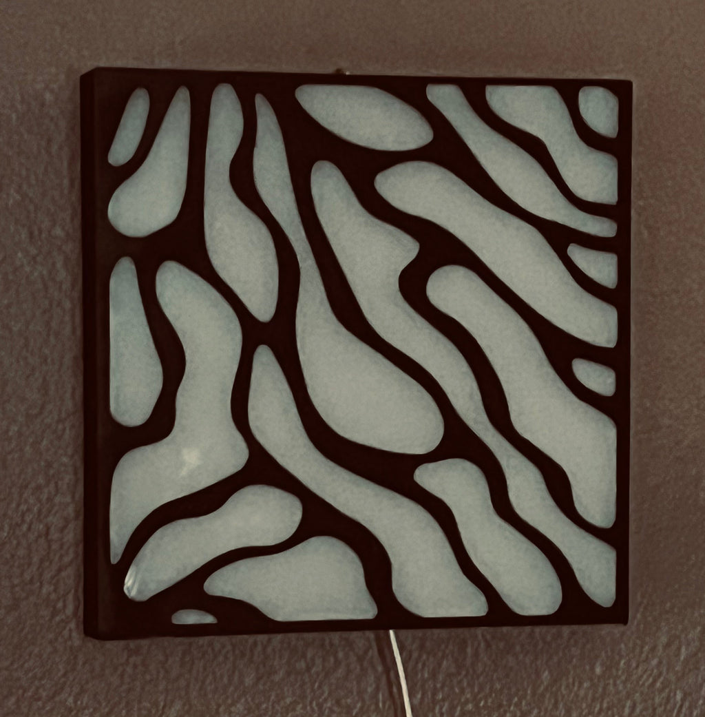 Abstract art wall decor with lighting