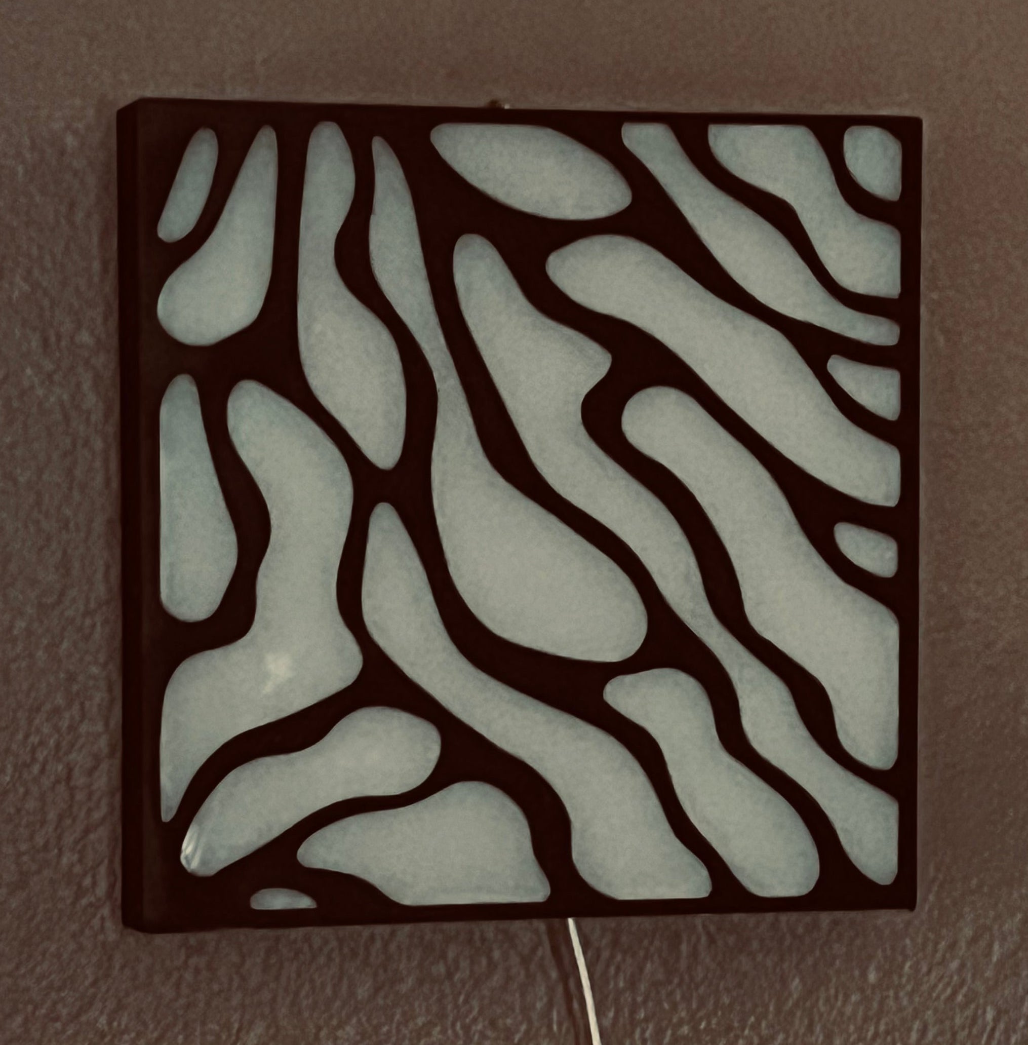 Abstract art wall decor with lighting