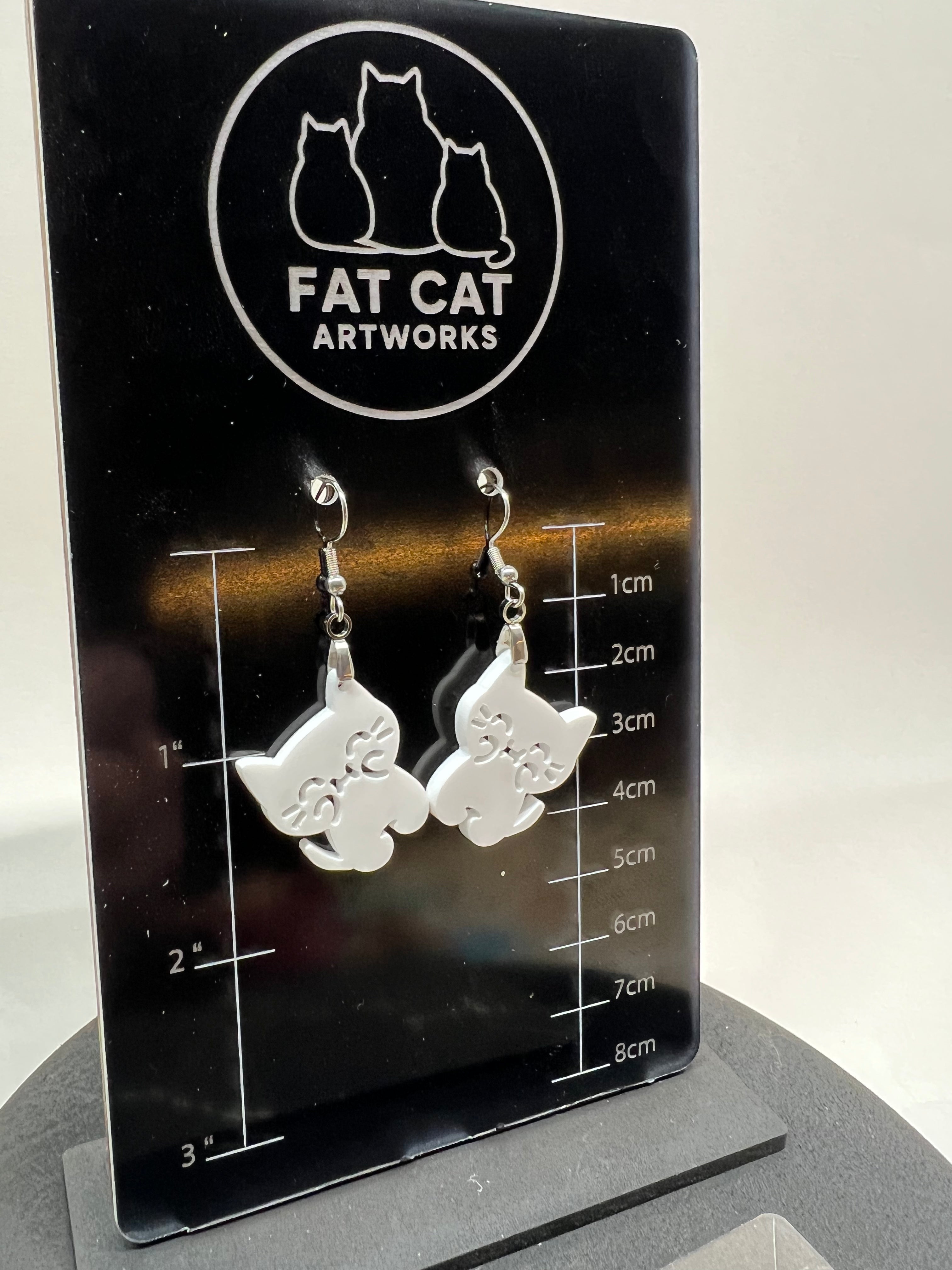 Happy cat acrylic earrings