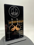 Yin Yang wood/acrylic earrings