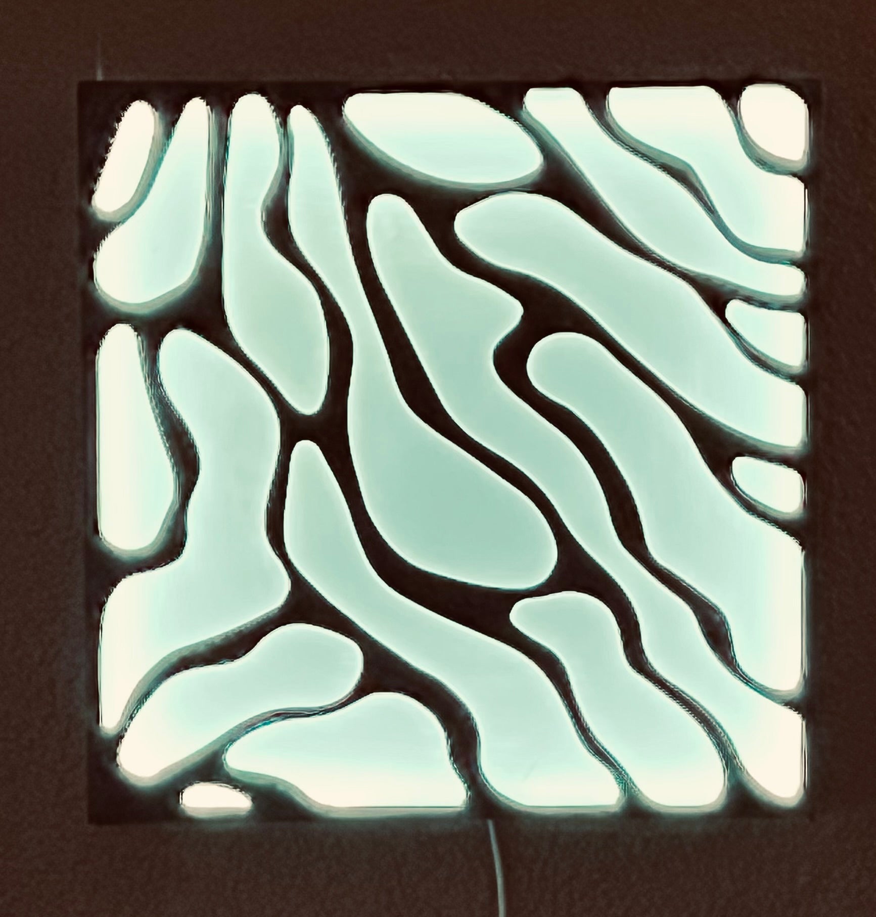 Abstract art wall decor with lighting