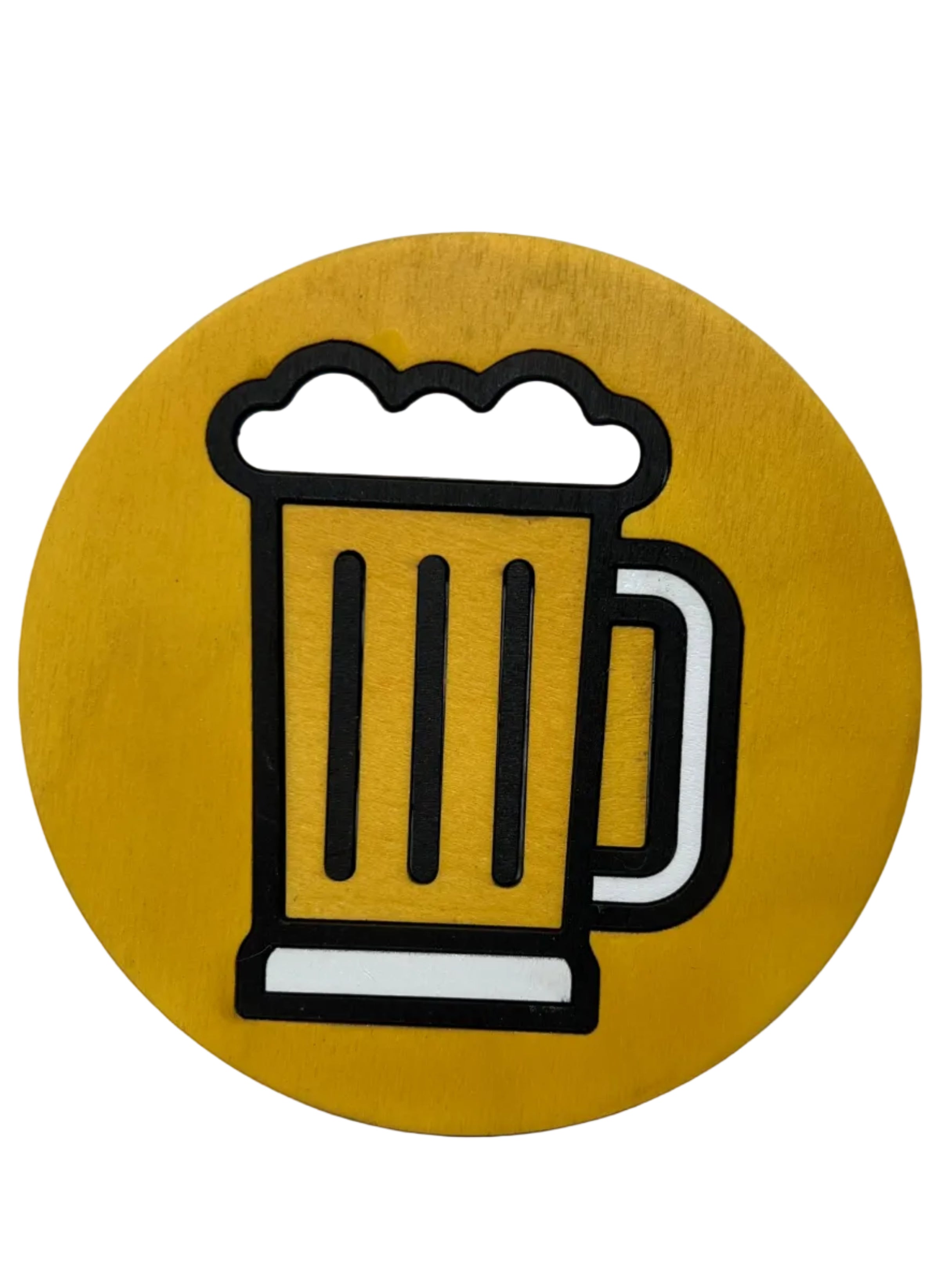 Six pack! Set of (6) coasters with custom holder. Beer styled. Barware