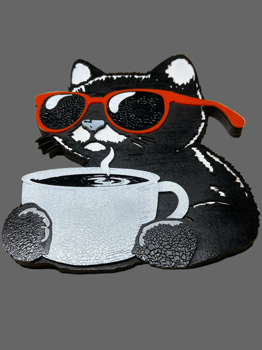 Cat with sunglasses coffee wall decor