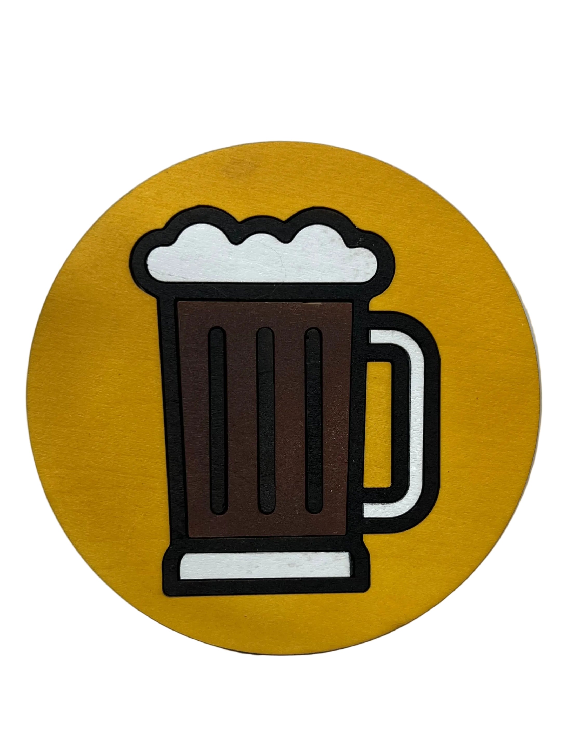 Six pack! Set of (6) coasters with custom holder. Beer styled. Barware