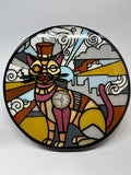 Steampunk stained-glass inspired wall decoration