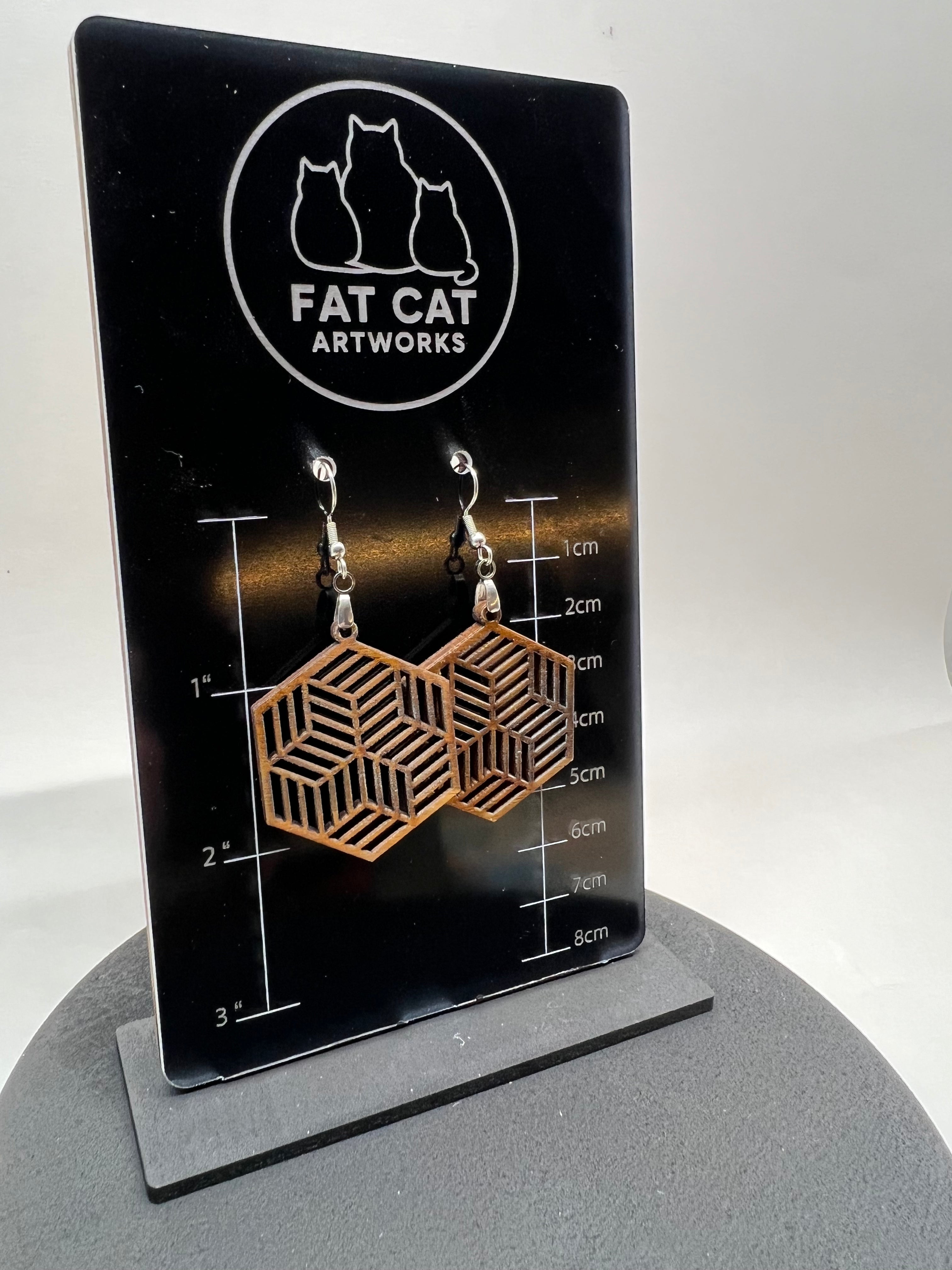Hexagon style earrings