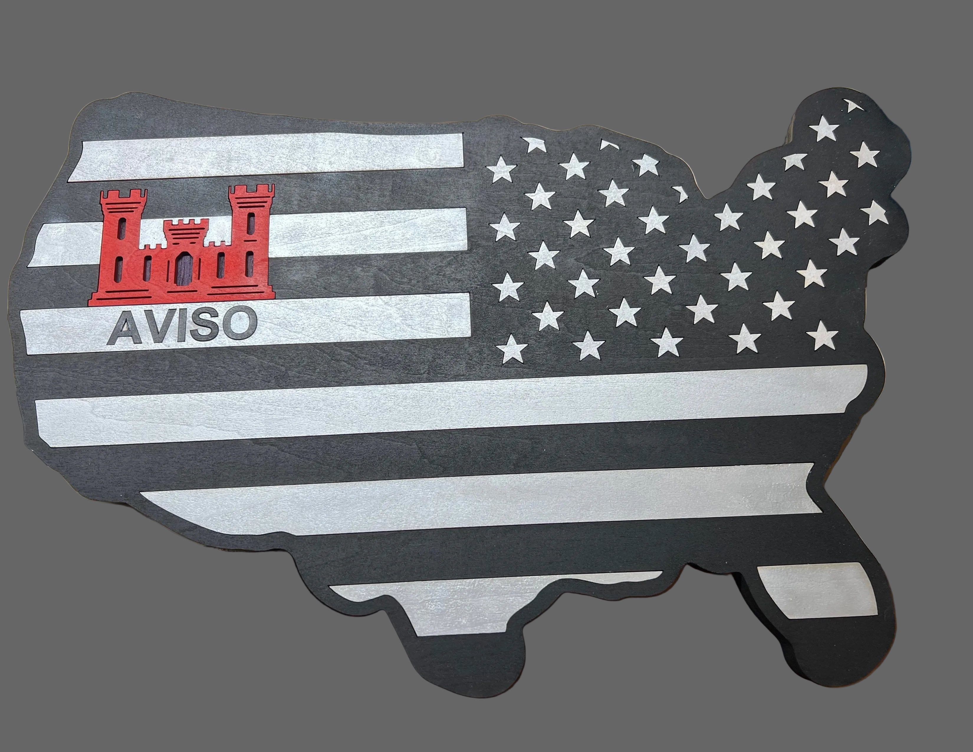 Wooden American flag, combat flag edition