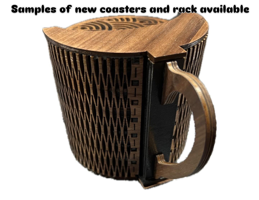 Wood coasters(6) with holder.