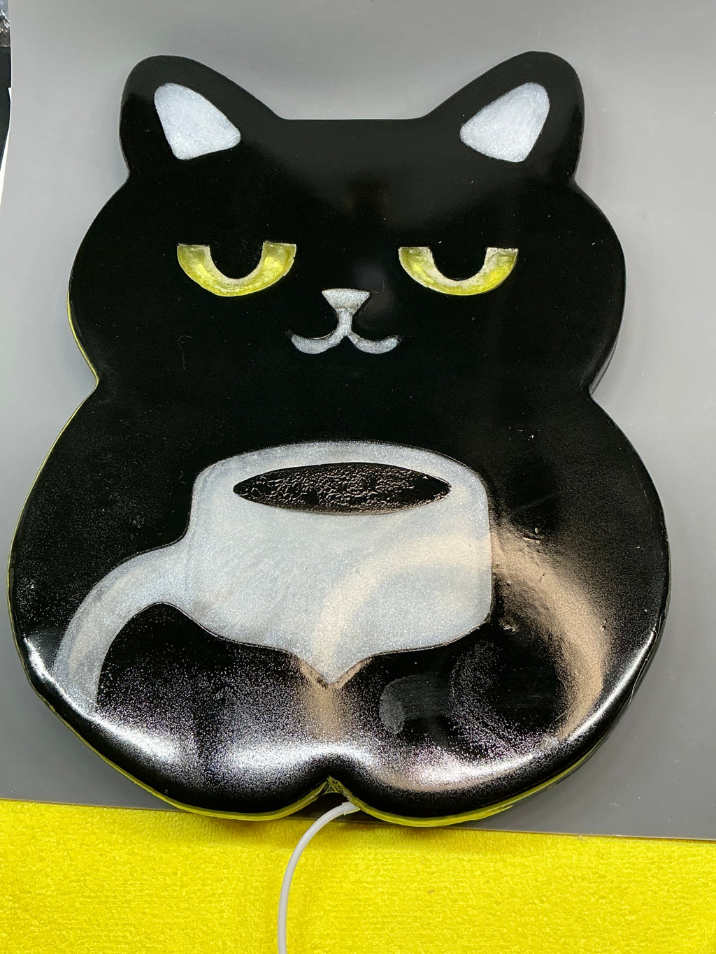 Cat with coffee wall decoration