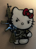 Custom cartoon kitty with a toy rifle